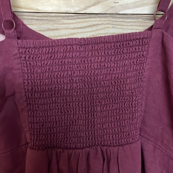 Old Navy size Med Rich Maroon Adjustable Spaghetti Strap Mini Dress with Pockets - Picture 7 of 8